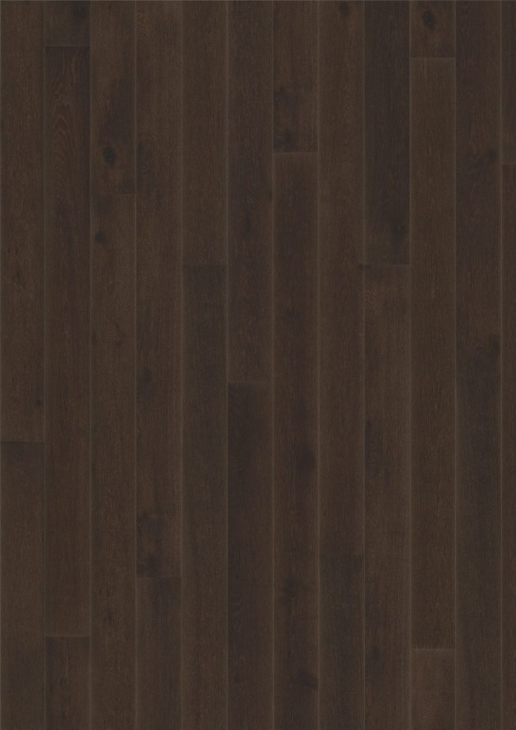 Close up of Kahrs Oak Nouveau Black Prefinished Hardwood.