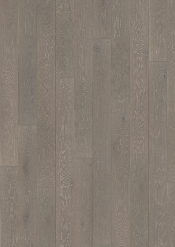 Close up of Kahrs Oak Nouveau Taupe Prefinished Hardwood.