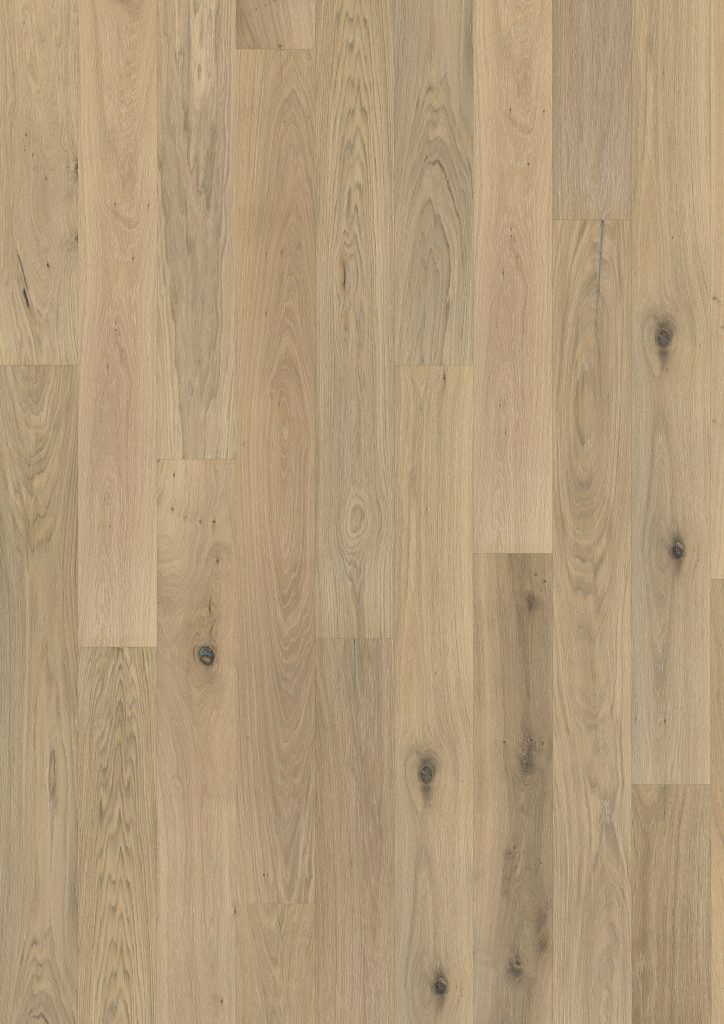 Close up of Kahrs Oak Nouveau Whisper Prefinished Hardwood.