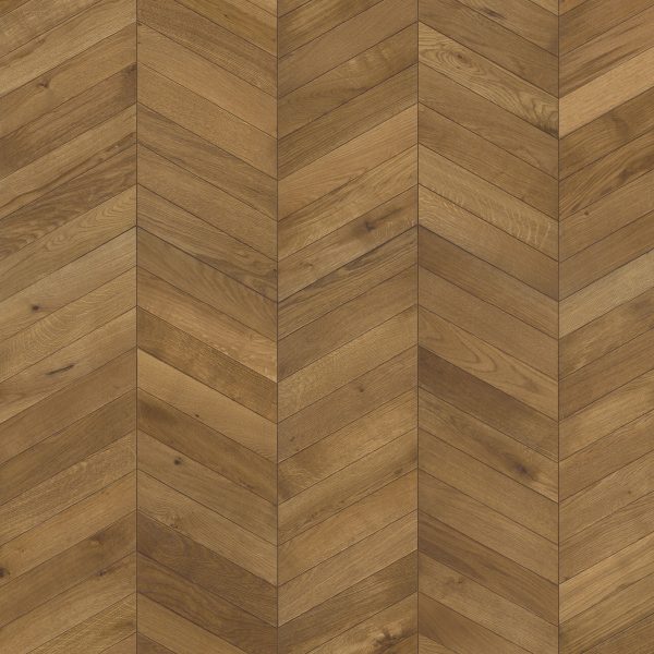 Close up of Kahrs Chevron Light Brown Prefinished Hardwood.