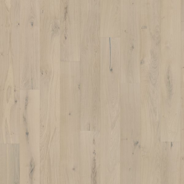 Close up of Kahrs Loft White Plank Prefinished Hardwood.