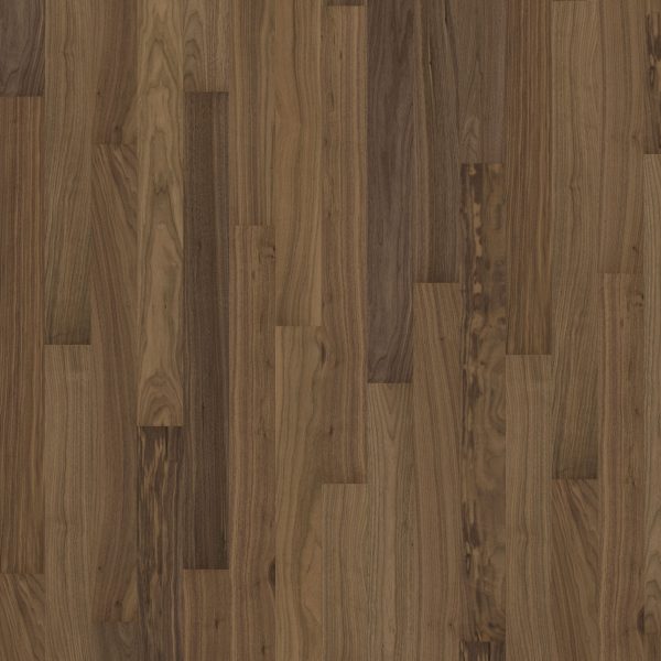 Close up of Kahrs Pure Walnut Narrow Prefinished Hardwood.