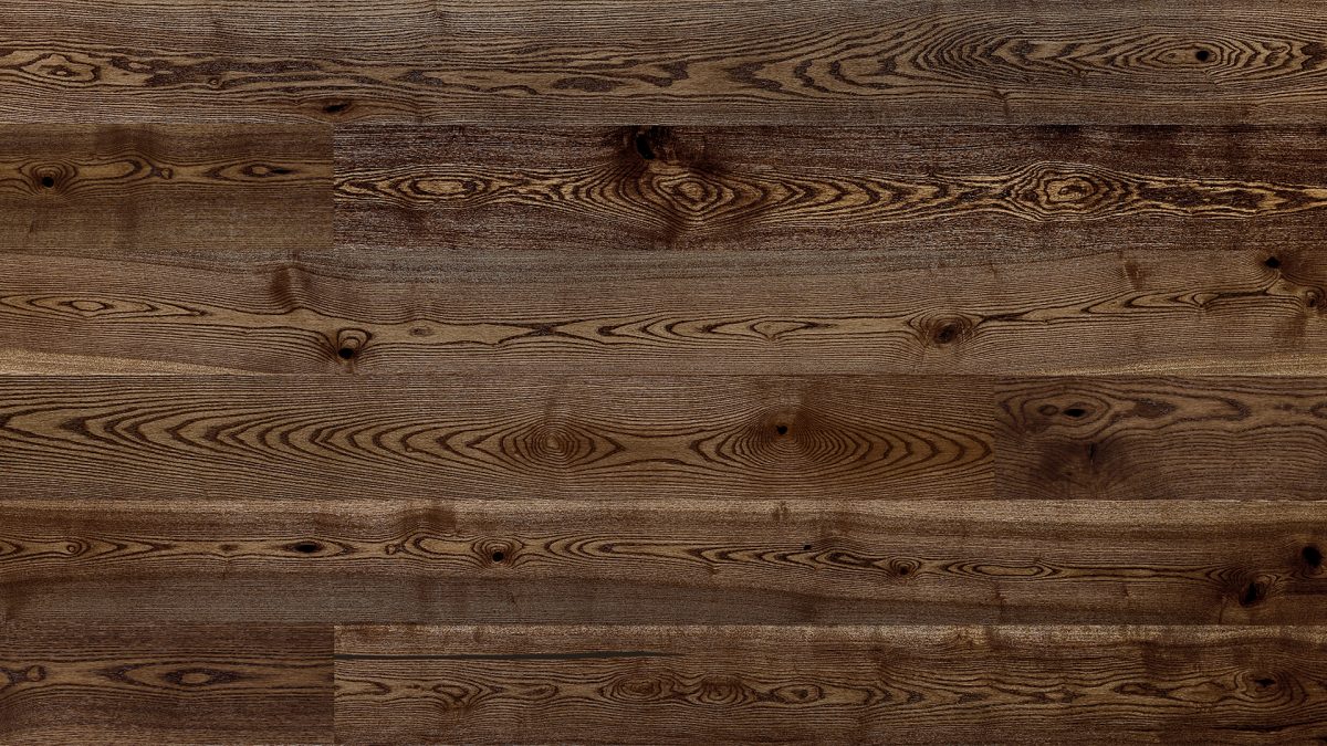 Close up of Barlinek Ash Coffee Prefinished Hardwood.