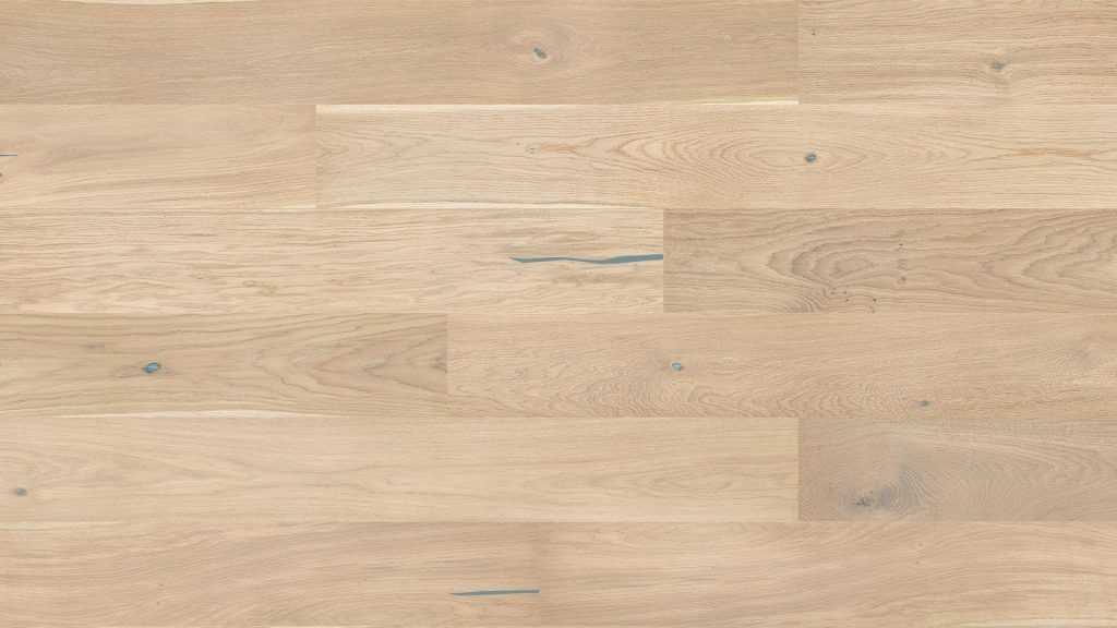 Close up of Barlinek Oak Frappuccino Prefinished Hardwood.