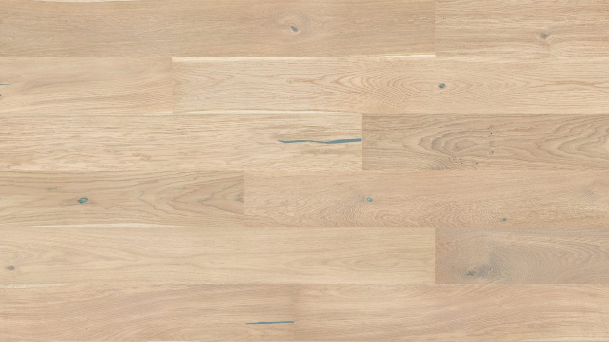 Close up of Barlinek Oak Frappuccino Prefinished Hardwood.