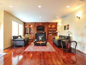 Indoor area showcasing the beauty and versatility of the exotic Brazilian cherry unfinished hardwood floors.