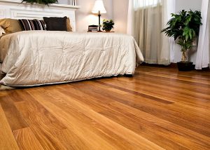 Indoor area showcasing the beauty and versatility of the exotic Brazilian teak unfinished hardwood floors.