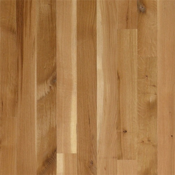 Close up of White Oak Character Solid Unfinished Hardwood.