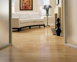 Decorated indoor room with natural lighting and White Oak Select & Better Engineered Unfinished Hardwood.